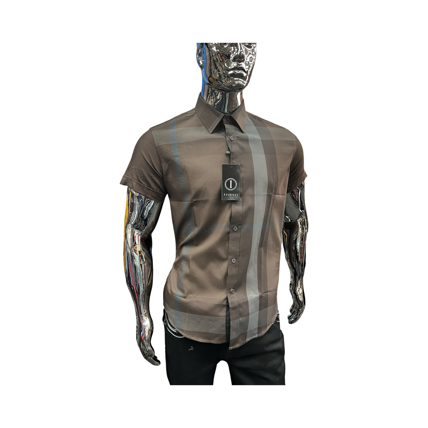 Camisa de Cuadros Gris Casual para Hombre