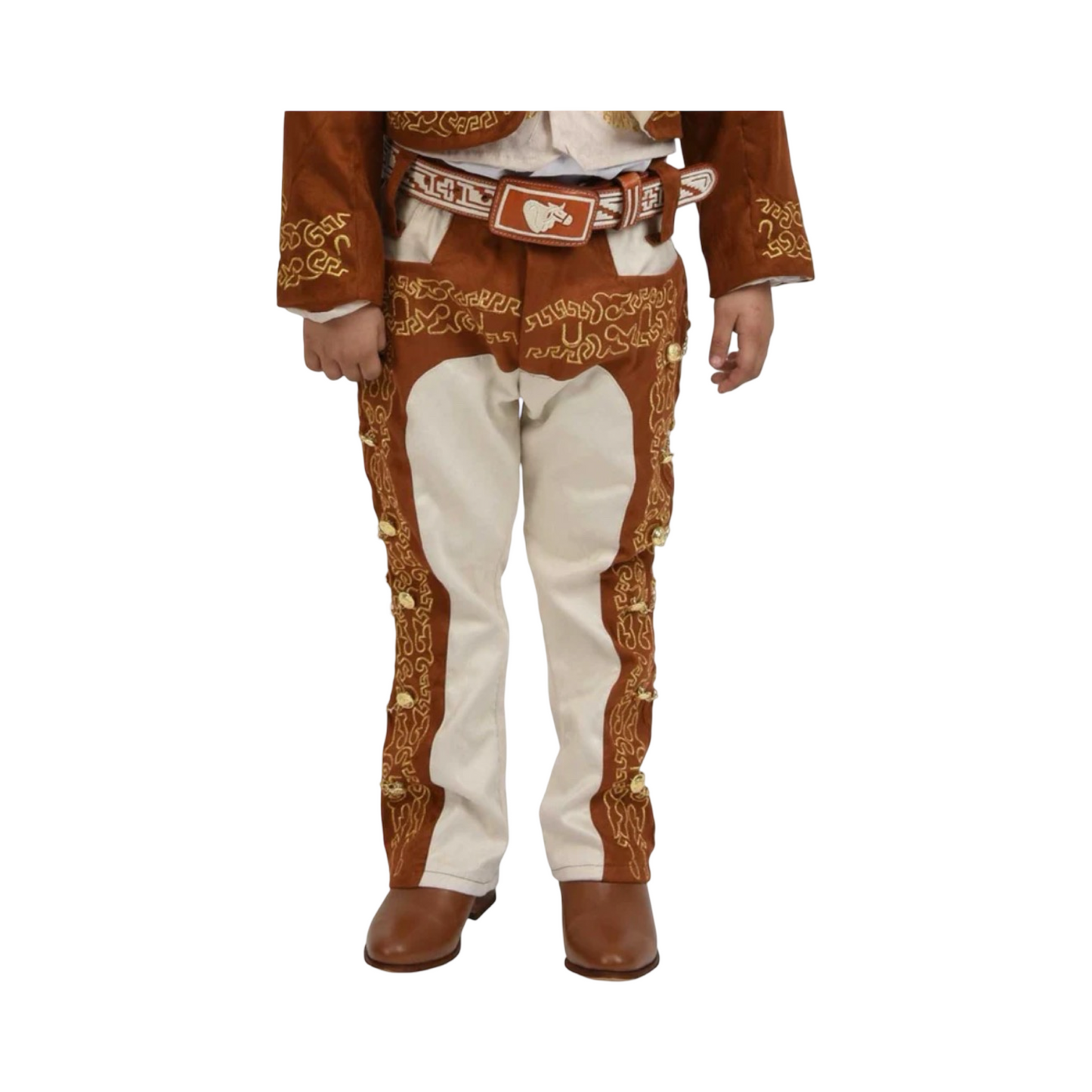 Traje Charro para Niño Cafe con Beige 3 Piezas