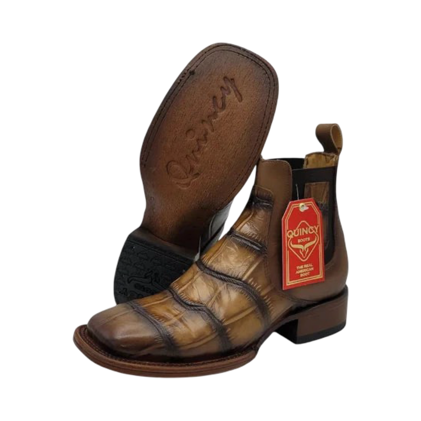 Botines Charros Quincy de Piel con Punta Cuadrada