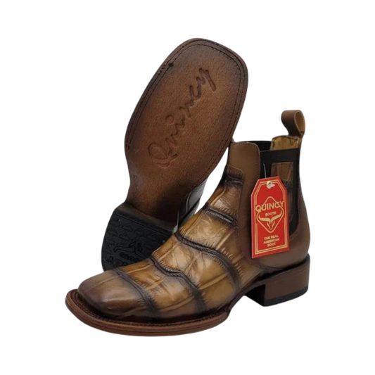 Botines Charros Quincy de Piel con Punta Cuadrada