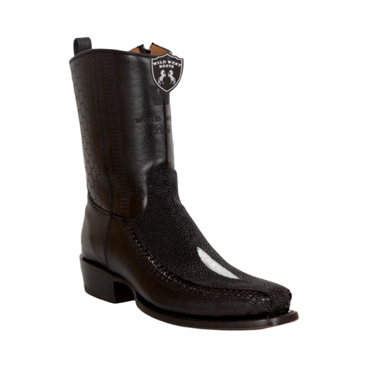 Bota de Mantarraya Negra Single Stone Horma 7X | Wild West Boots