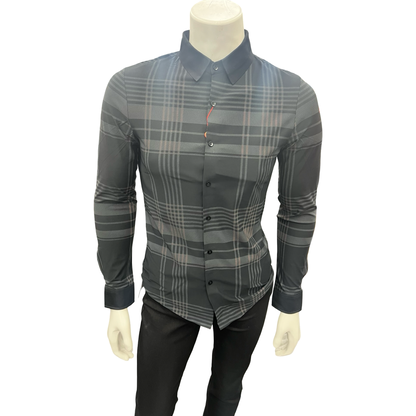 Camisa Vaquera de Cuadros Negro y Gris para Hombre | Estilo Casual