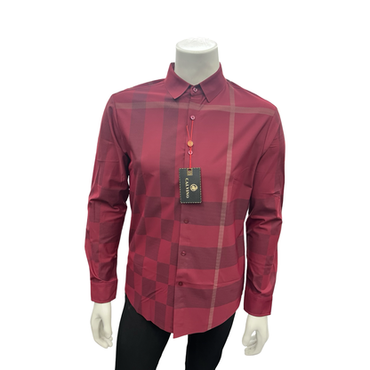 Camisa Vaquera de Cuadros Vino para Hombre | Estilo Casual Elegante