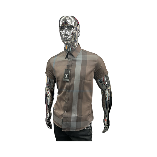 Camisa de Cuadros Gris Casual para Hombre