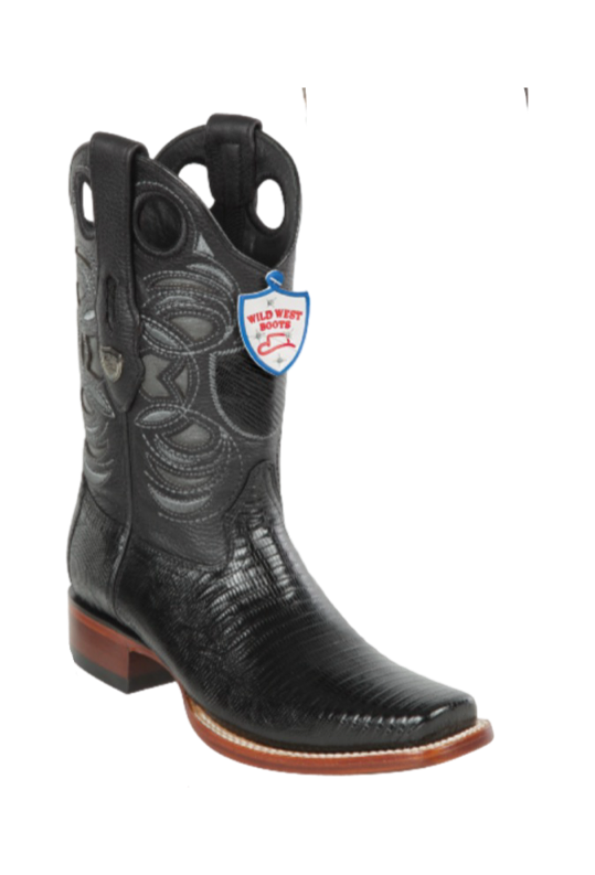 Wild West Botas de Armadillo Horma Rodeo Black