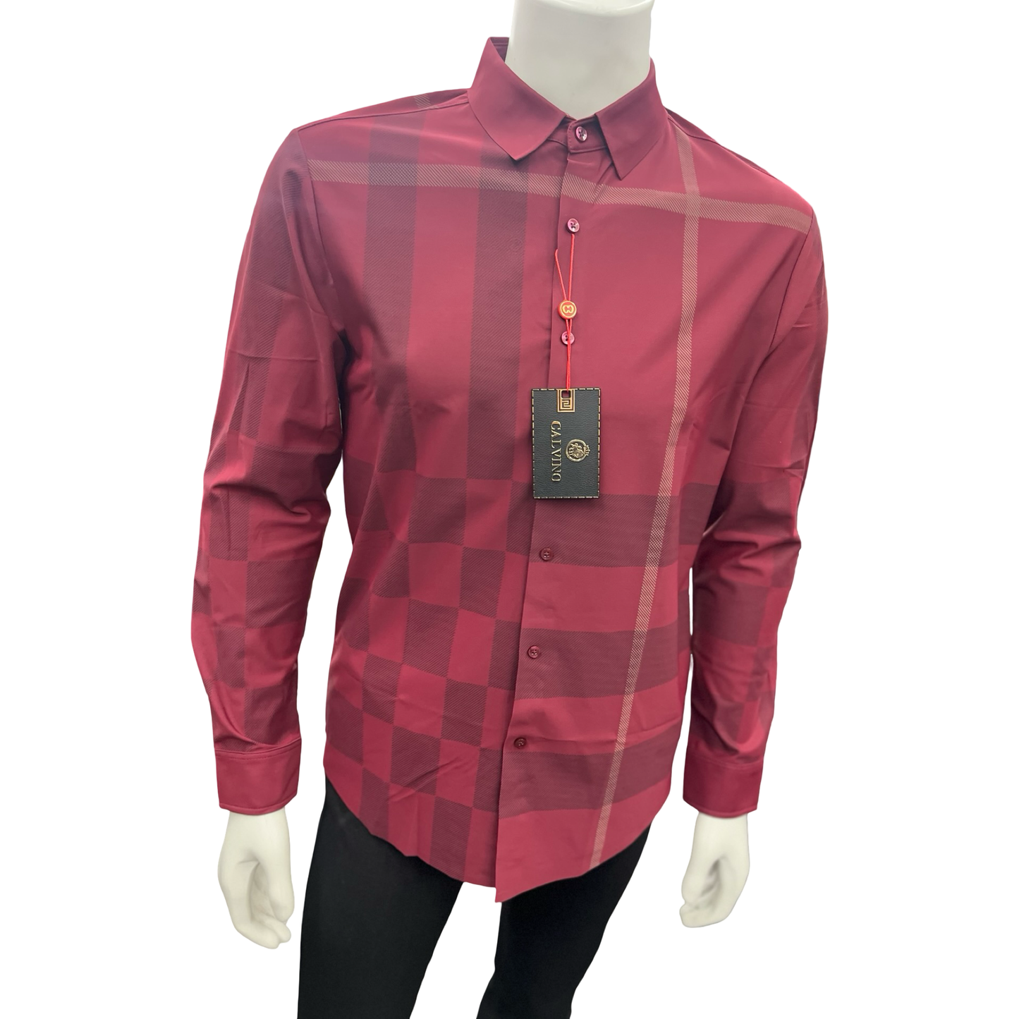Camisa Vaquera de Cuadros Vino para Hombre | Estilo Casual Elegante