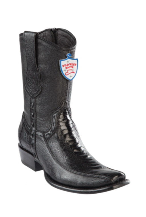 Wild West Botas de Pata de Avestruz Horma Dubai Toe Black