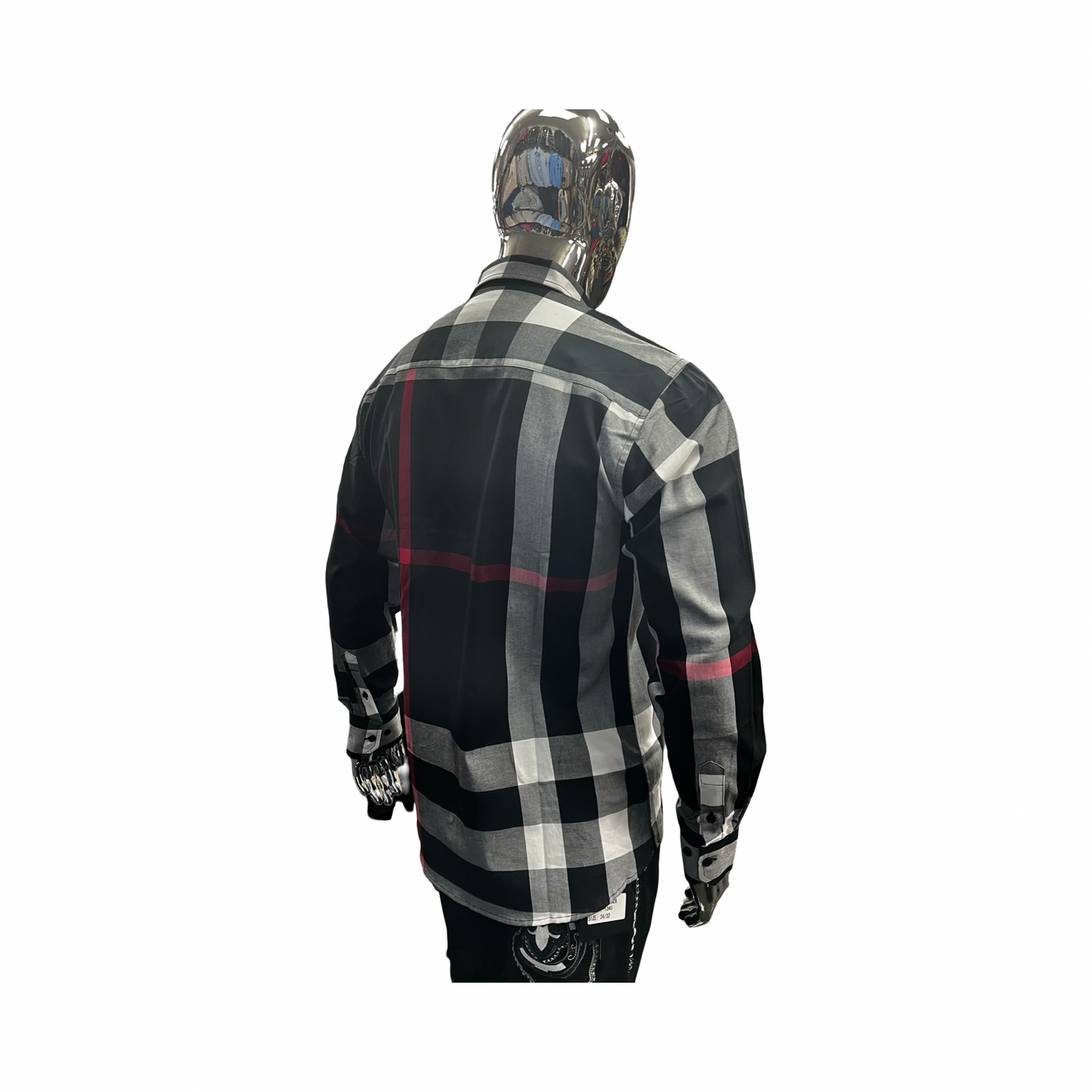 Camisa Casual de Cuadros Negros Elegantes para Hombre