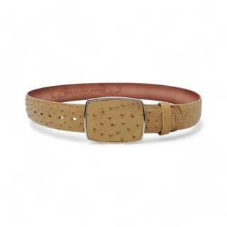 Cinto de Avestruz Color Antique Saddle – Estilo Artesanal Vaquero