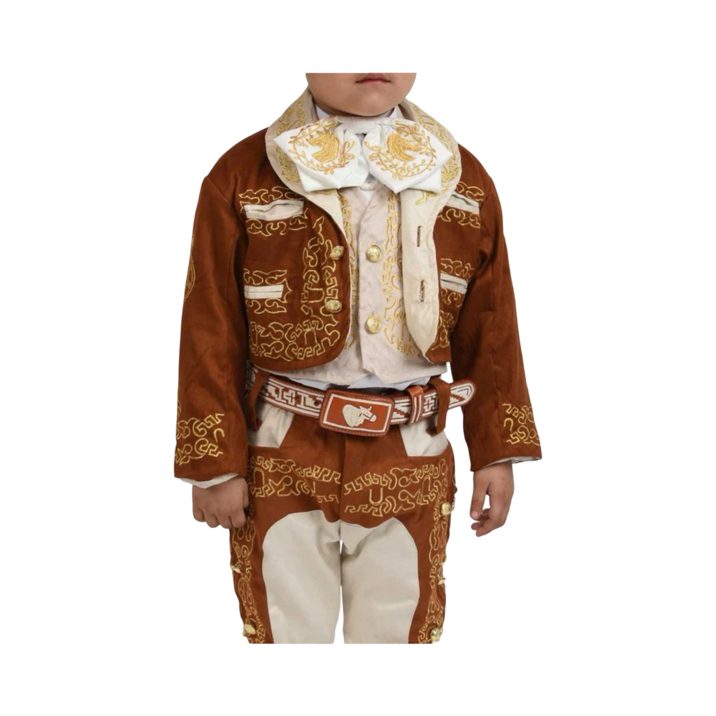 Traje Charro para Niño Cafe con Beige 3 Piezas