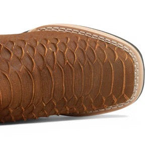 Botines Charros para Niño en Color Miel con Estampado Pitón