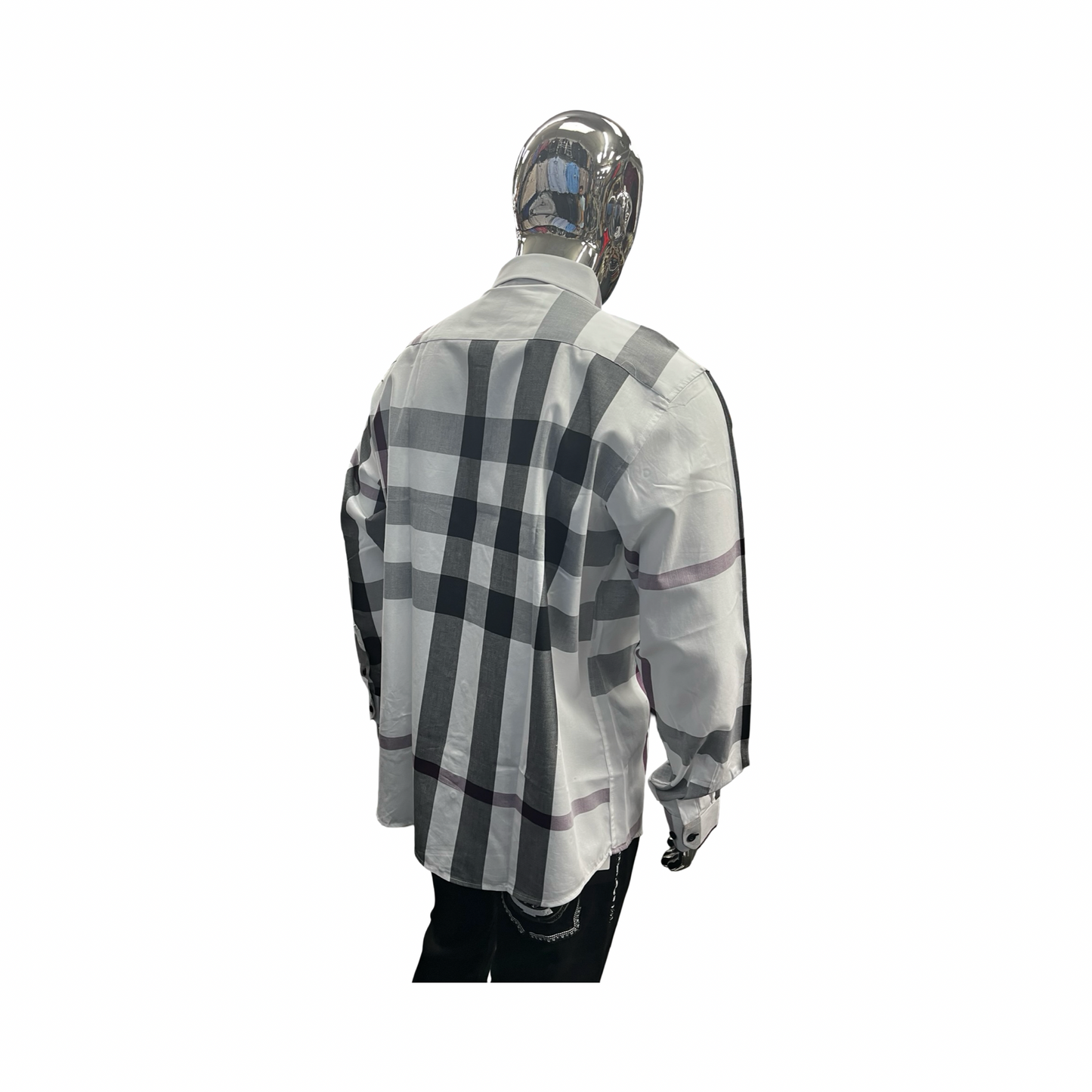 Camisa Casual de Cuadros Blancos Elegantes para Hombre