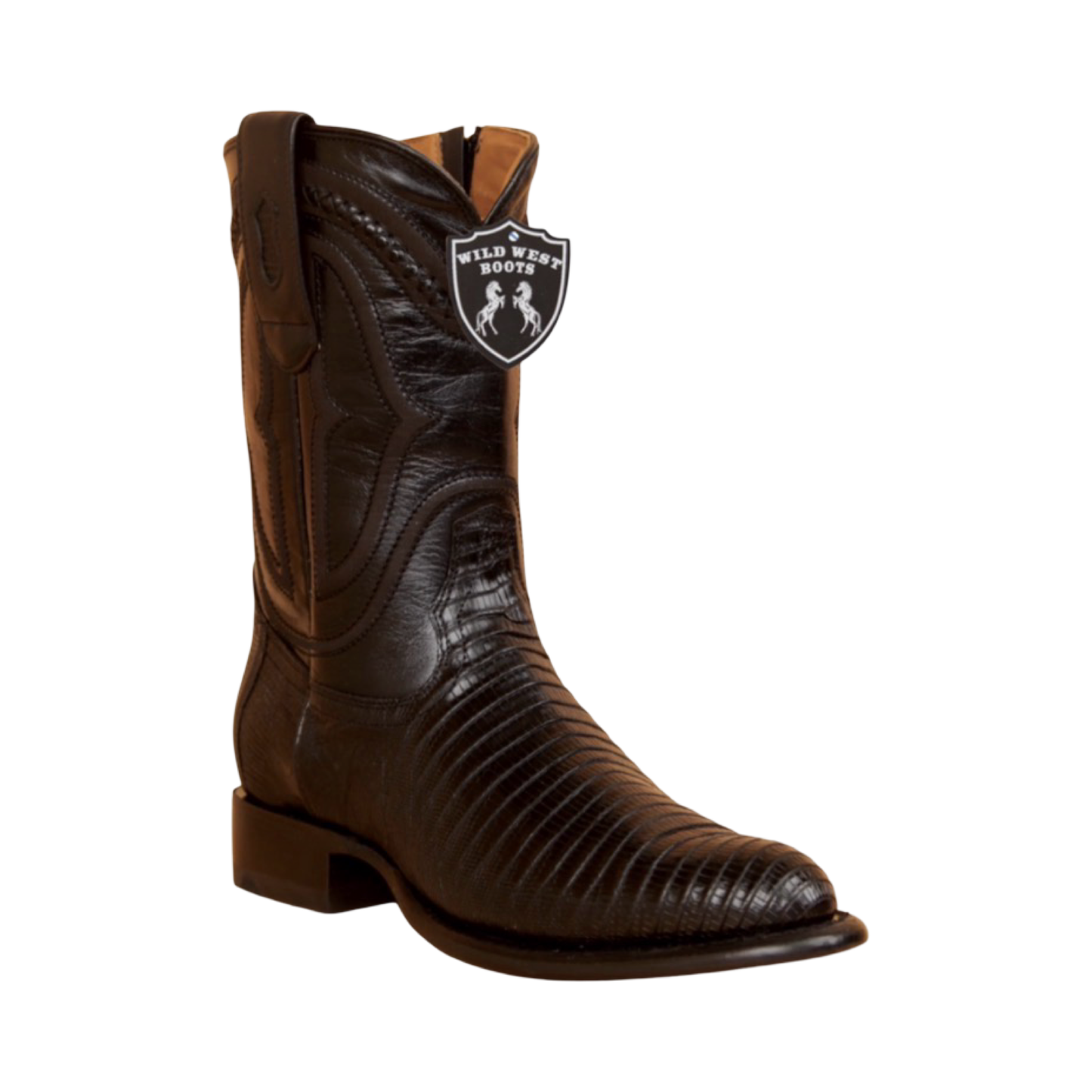 Botas de Armadillo Negro Estilo Roper – Diseño Clásico y Textura Auténtica