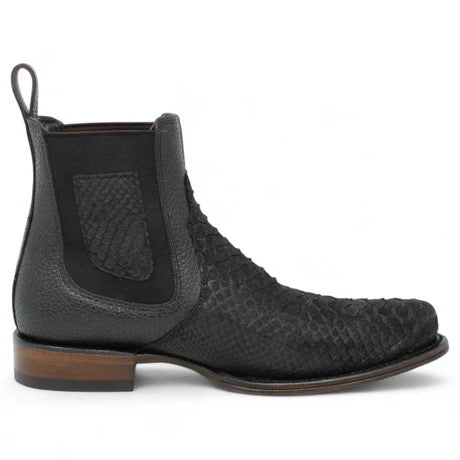 Botines Charros de Pitón Negro para Hombre | Vestigium