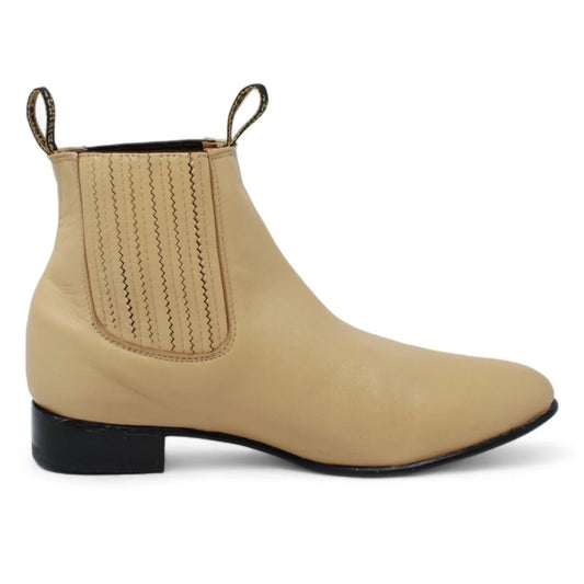 Botines Charros Arena Piel de Venado para Hombre