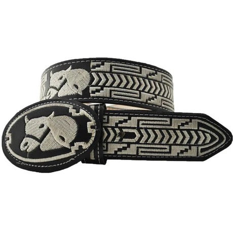 Cinturón Charro Negro con Toro