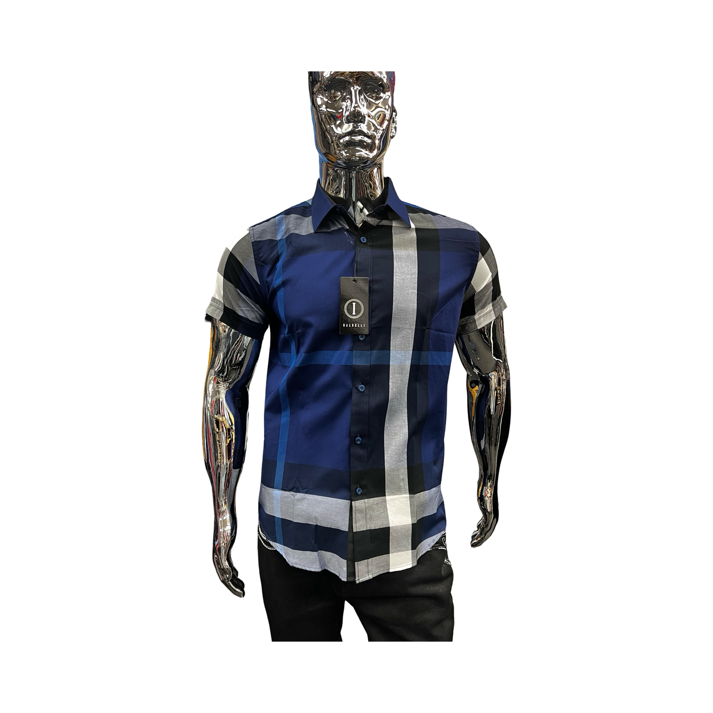 Camisa de Cuadros Azul Marino Casual para Hombre