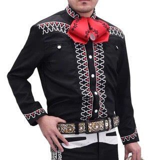 Camisa Charra para Hombre Negra Charra