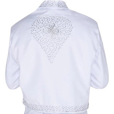 Traje Charro Tradicional Blanco con Detalles de Plata – Hombre, Importado de México