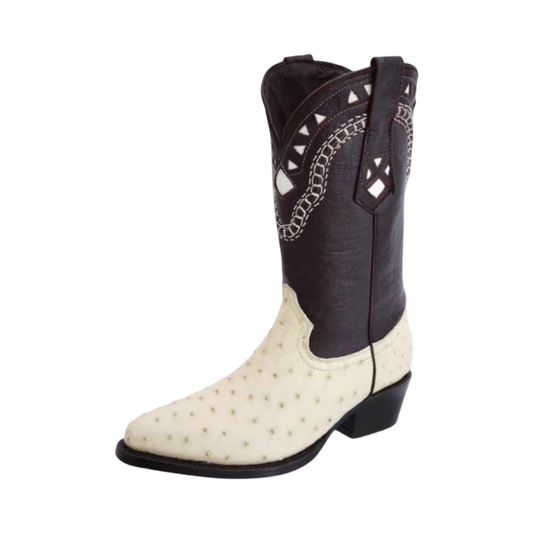 Botas White Diamond de Avestruz