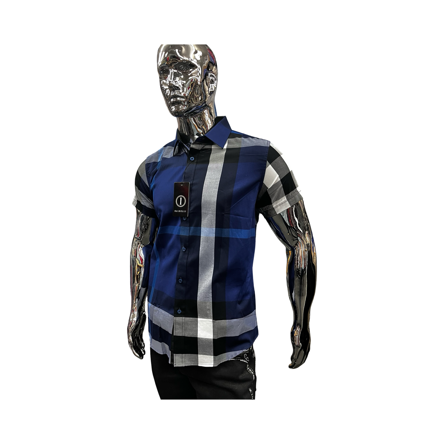 Camisa de Cuadros Azul Marino Casual para Hombre