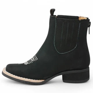 Botines Charros para Niño en Color Negro de Gamuza