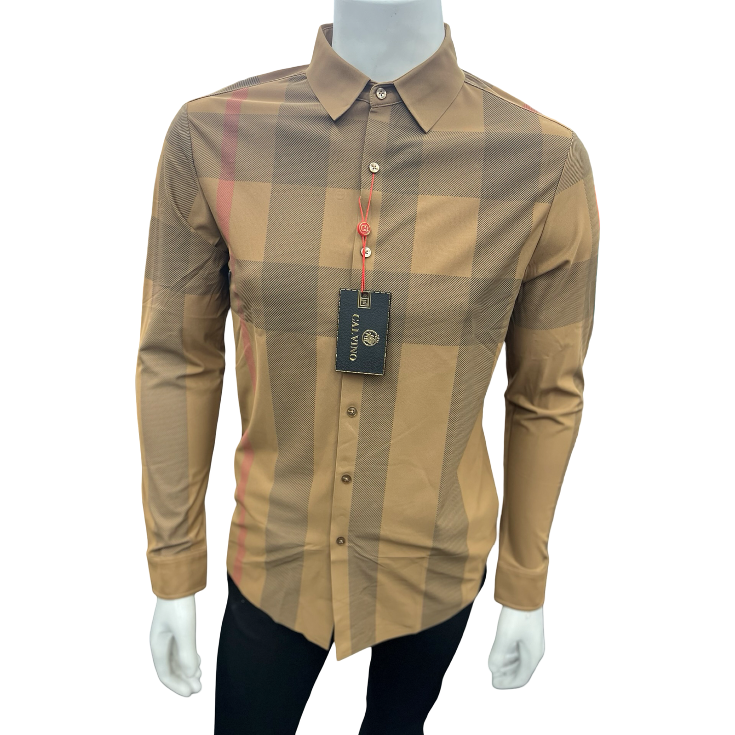 Camisa Vaquera de Cuadros Beige para Hombre | Estilo Casual Claro