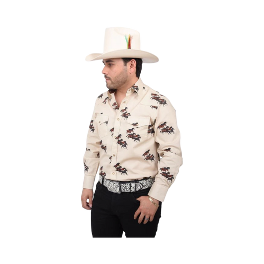 Camisa Vaquera Bordada White Diamonds