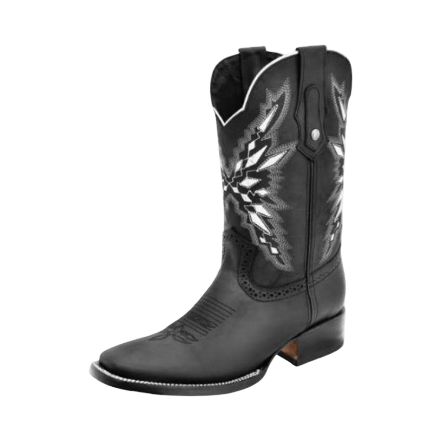 Bota Crazy Full Rodeo color Negro- White Diamonds Boots