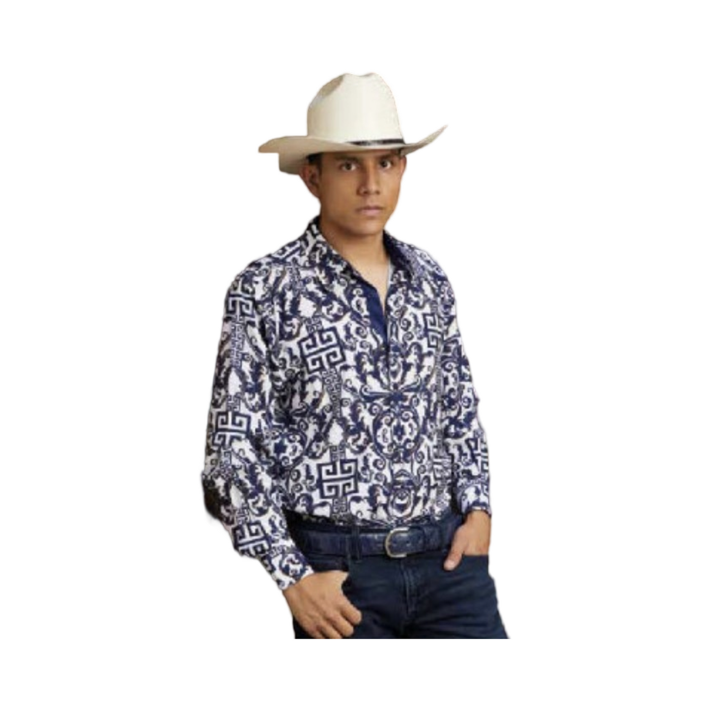 Camisa Fashion Azul Clásica para Hombre