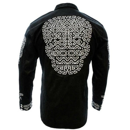 Camisas Charras Para Hombre Negro Con Blanco de Gamuza