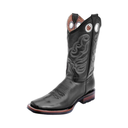 Bota Color Negro horma Rodeo  - White Diamonds Boots