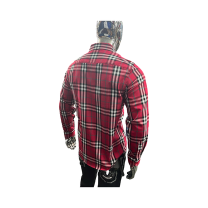 Camisa de Cuadros Rojo Casual para Hombre - Liquidación