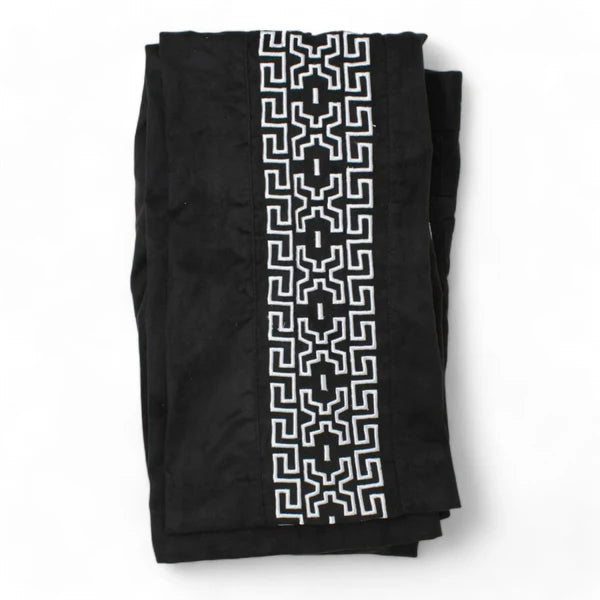 Pantalón Charro color Negro con Blanco de Gamuza