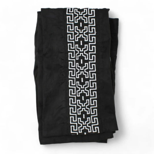 Pantalón Charro color Negro con Blanco de Gamuza