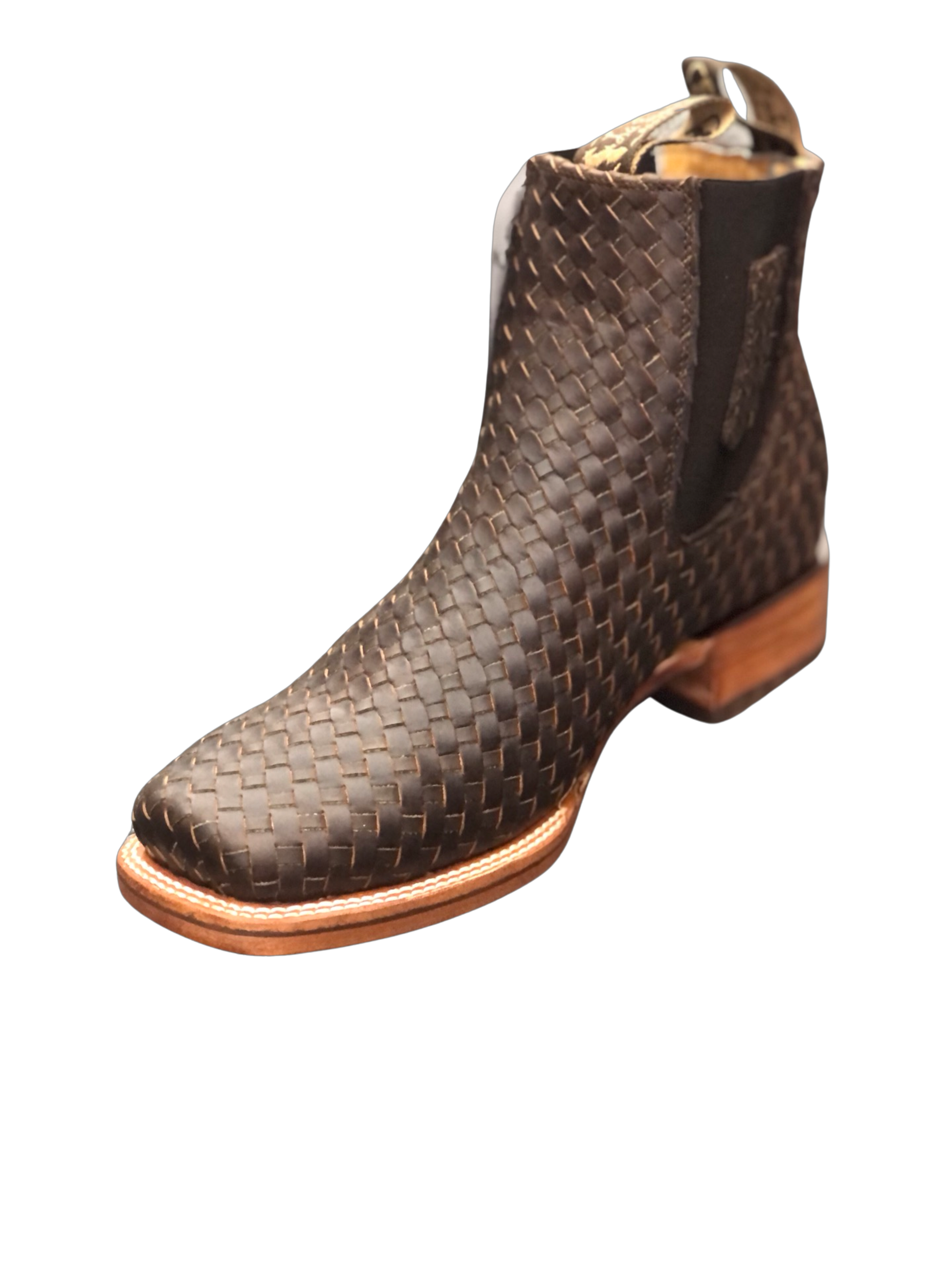 Botines De Gamuza Botas Charro Hombre Punta Cuadrada Botines