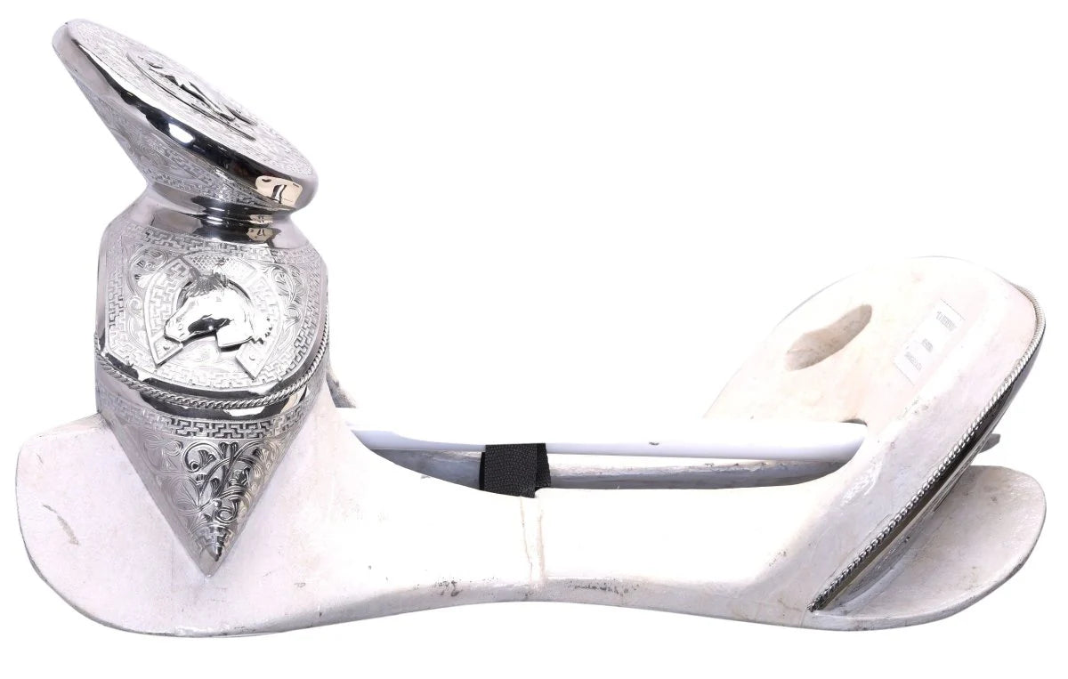 Fuste Charro para montura de Acero con placas color Blanco