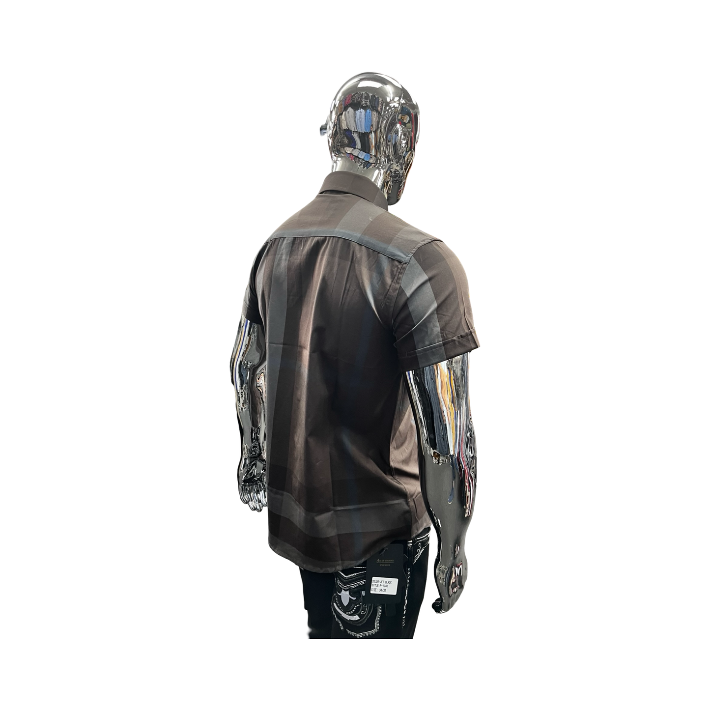 Camisa de Cuadros Gris Casual para Hombre