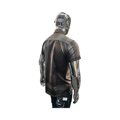 Camisa de Cuadros Gris Casual para Hombre