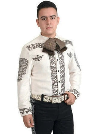 Camisas Charras Para Hombre Blanco con Negro de Gamuza
