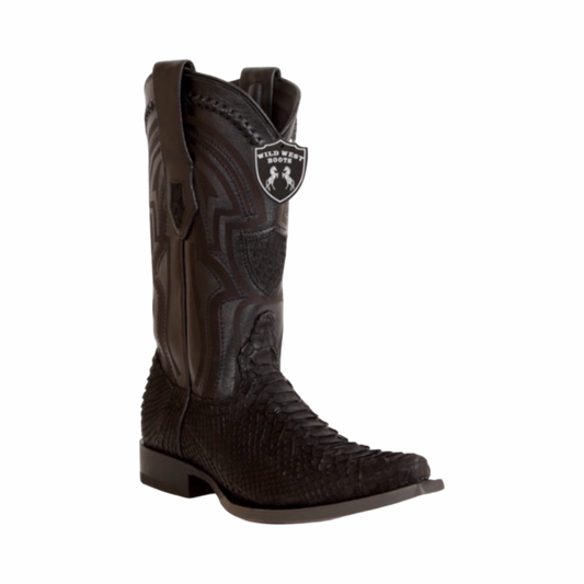 Botas de Pitón Nubuck Black Originales | Punta Snip Toe | Wild West