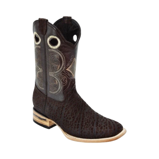 Botas cuello de toro negro gris White Diamond con horma rodeo.