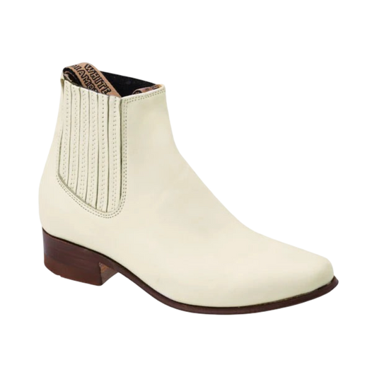 Botin Charro Blanco de Piel 