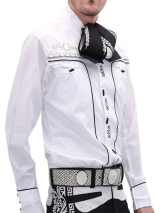 Camisa Charra para Hombre Color Blanco – Camisa de Charro Tradicional
