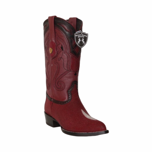 Bota de Mantarraya Vino Single Stone Horma J-Toe | Wild West Boots