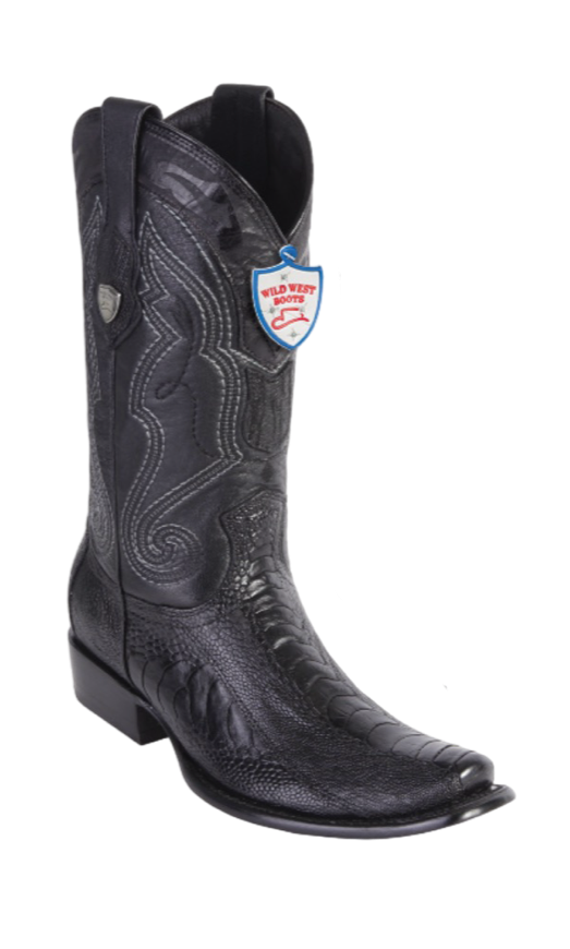 Wild West Botas de Pata de Avestruz Horma Dubai Toe Black