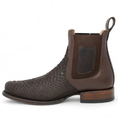 Botines Charros de Pitón Café para Hombre | Vestigium