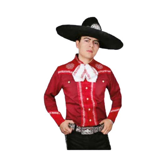 Camisa Charra Roja para Hombre con Bordado Tradicional – Ropa Mexicana Elegante