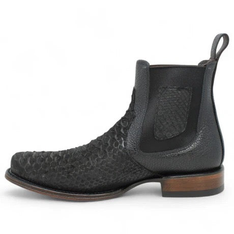 Botines Charros de Pitón Negro para Hombre | Vestigium