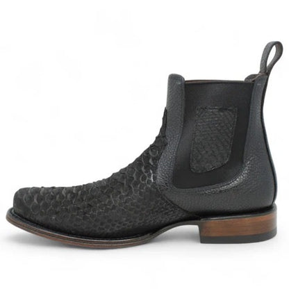 Botines Charros de Pitón Negro para Hombre | Vestigium